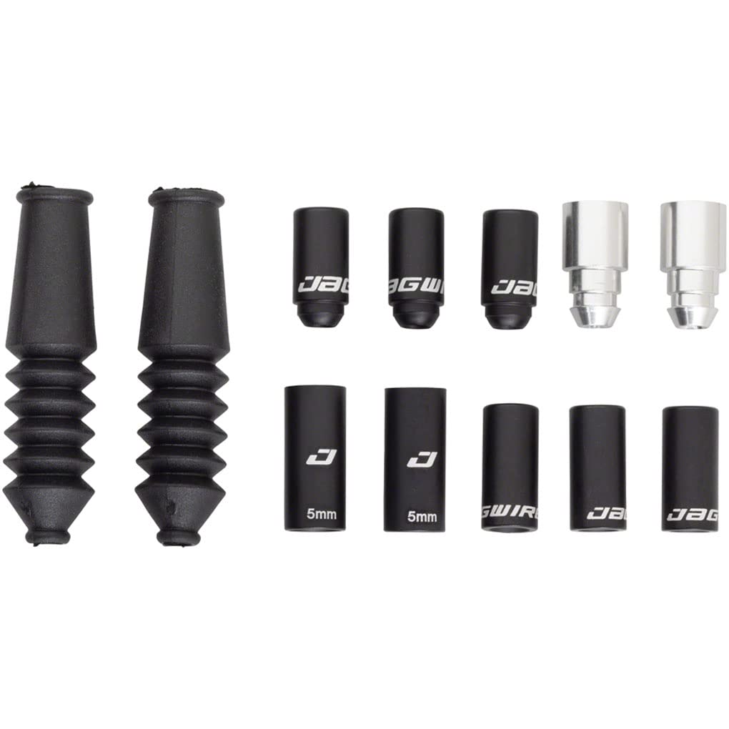 Jagwire Mountain Elite Link Brake End Cap Pack (12pcs) – Black Cable End Caps Adult Unisex, Black, One Size