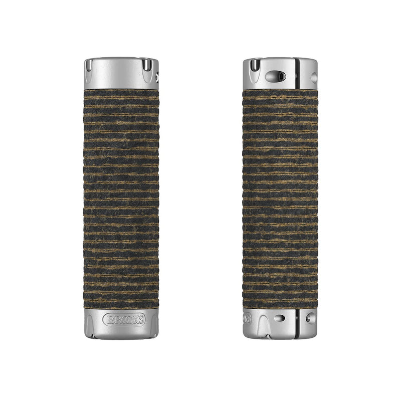 Brooks England Plump Leather Grips (130 + 130 mm) - Black-New22 Unisex Adult Handle - Black, Standard (BLG2LL0A07202