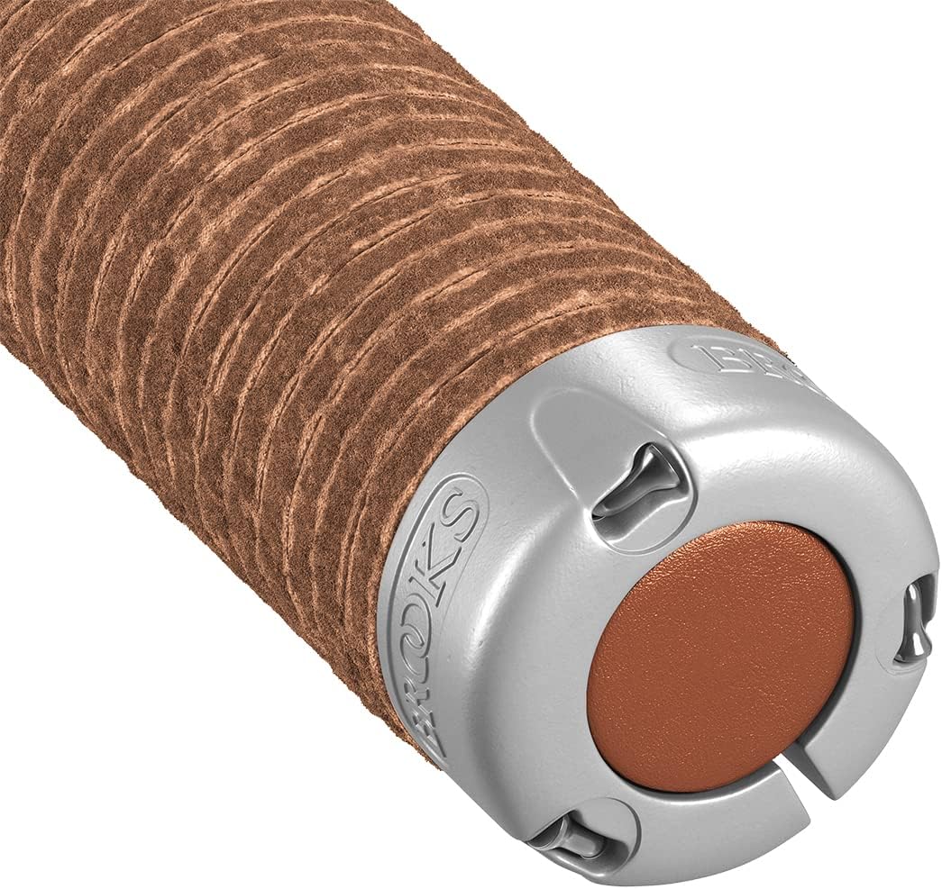 Brooks Plump Leather Grips (130 + 130 mm) Honey-New22 Unisex Adult Handlebar, Bronze, Standard