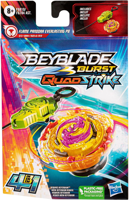 Beyblade Burst QuadStrike Flame Pandora Everlasting P8 Spinning Top Starter Pack, Battling Game Toy Set with Launcher