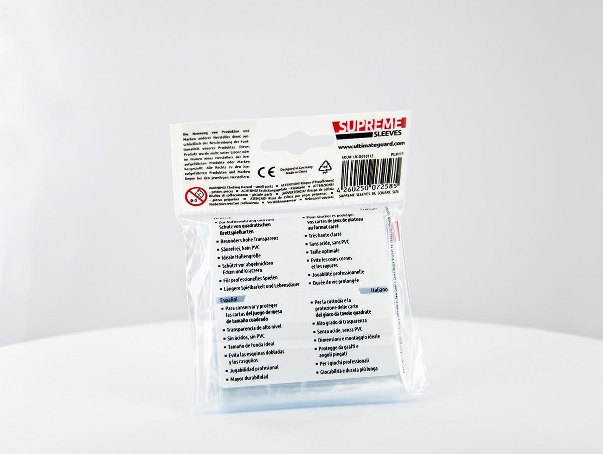 Manches Ultimate Protection suprême pour Jeu Cartes carré (Lot de 50