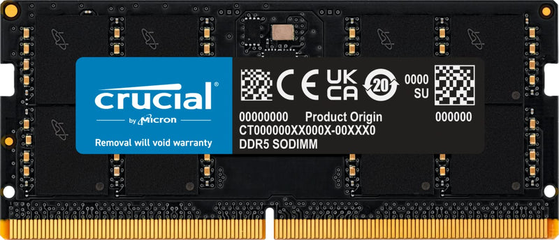 Crucial - Ddr5 - Module - 8 Gb - So-Dimm 262-Pin - 5200 Mhz / Pc5-41600 - Cl42 - 1.1 V - On-Die Ecc