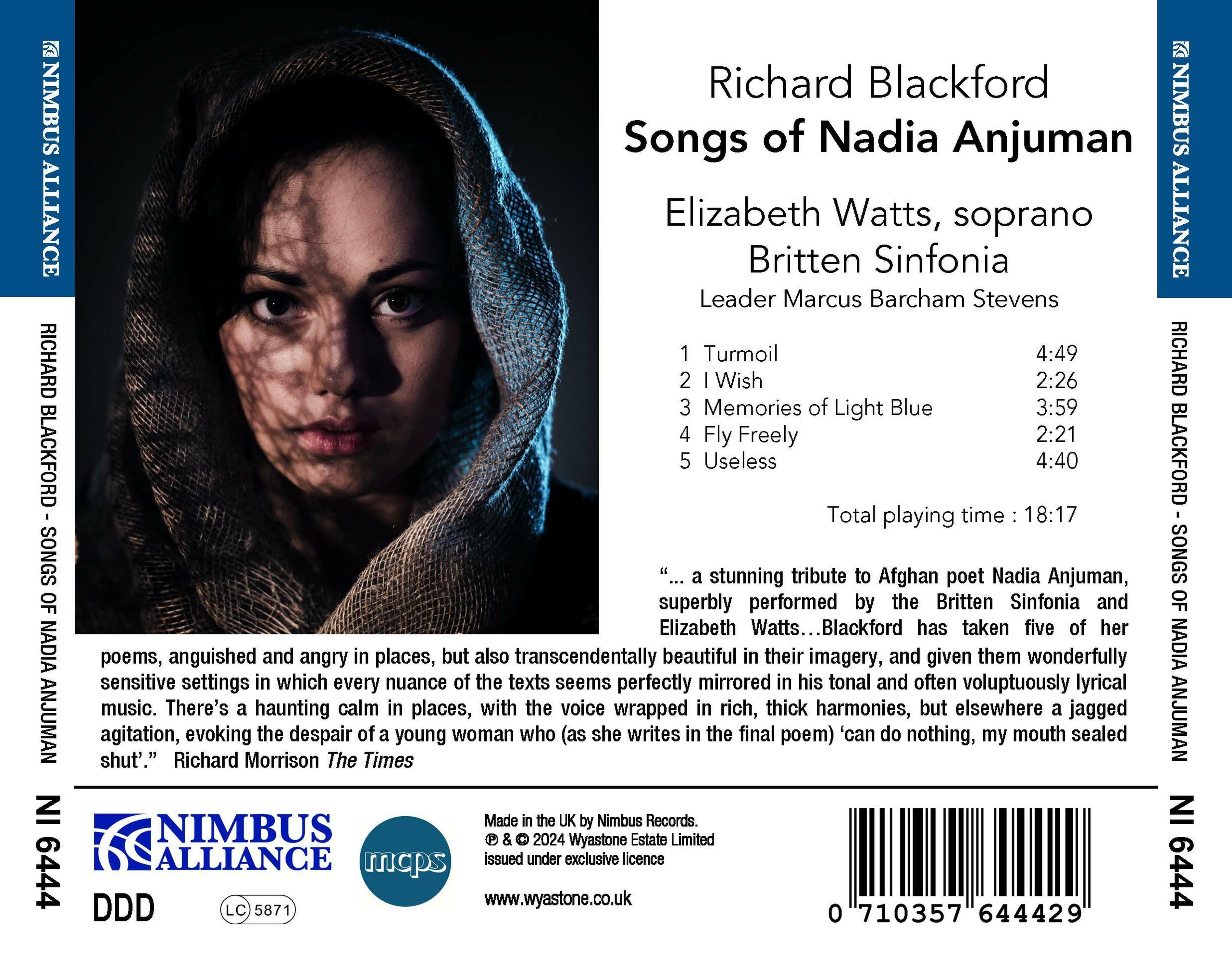 Richard Blackford: Songs of Nadia Anjuman