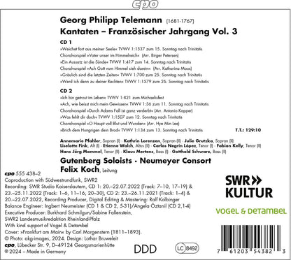 Georg Philipp Telemann: Complete Cantatas: Französischer Jahrgang 1714/1715 - Volume 3