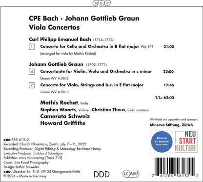 C.P.E. Bach/Johann Gottlieb Graun: Viola Concertos