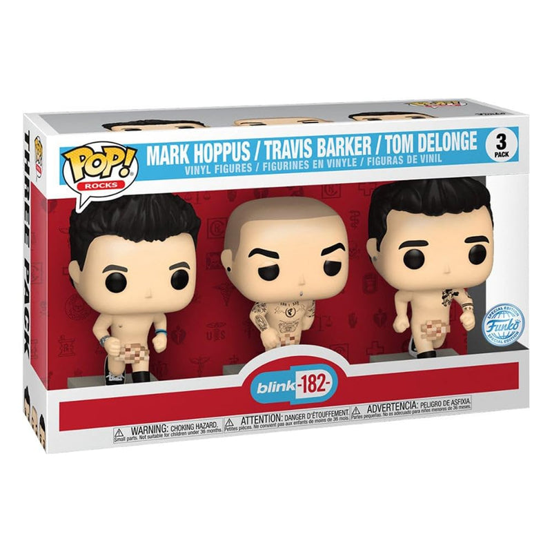 FUNKO POP Rocks Mark Hoppus, Travis Barker & Tom Delonge Vinyl Figure 3-Pack BLINK 182 EXCLUSIVE HT EXPO 2022