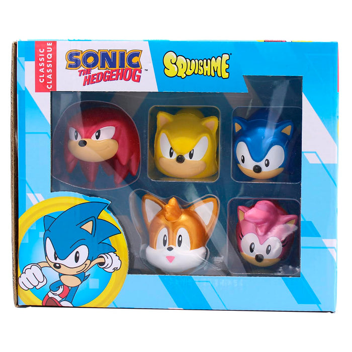 Just Toys LLC Sonic the Hedgehog 5 Piece SquishMe Collectors Box, Small