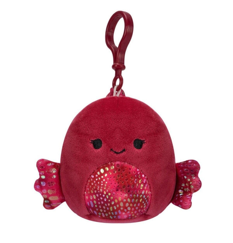 Squishmallows 3.5 inch Clip-on Plush Barella the Raspberry Betta Fish