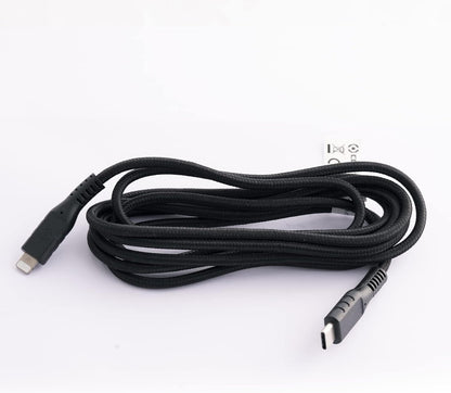 Celly, Cable with USB and Lightning Connectors Black Label Line, PVC Cable with Quick Charge, Cable 2 meters Length, Up to 2.4 A Output Power, Black