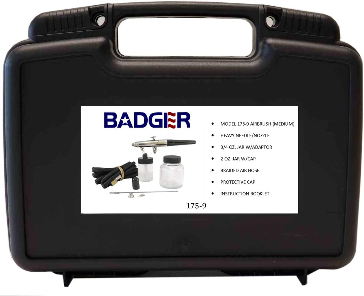 Badger Air-Brush Co. 175 Crescendo 175-9 Aerógrafo, Negro/Plata