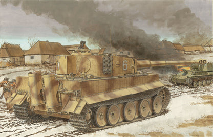 Dragon Models Tiger I Mid-Production Kit with Zimmerit (1/35 Scale)