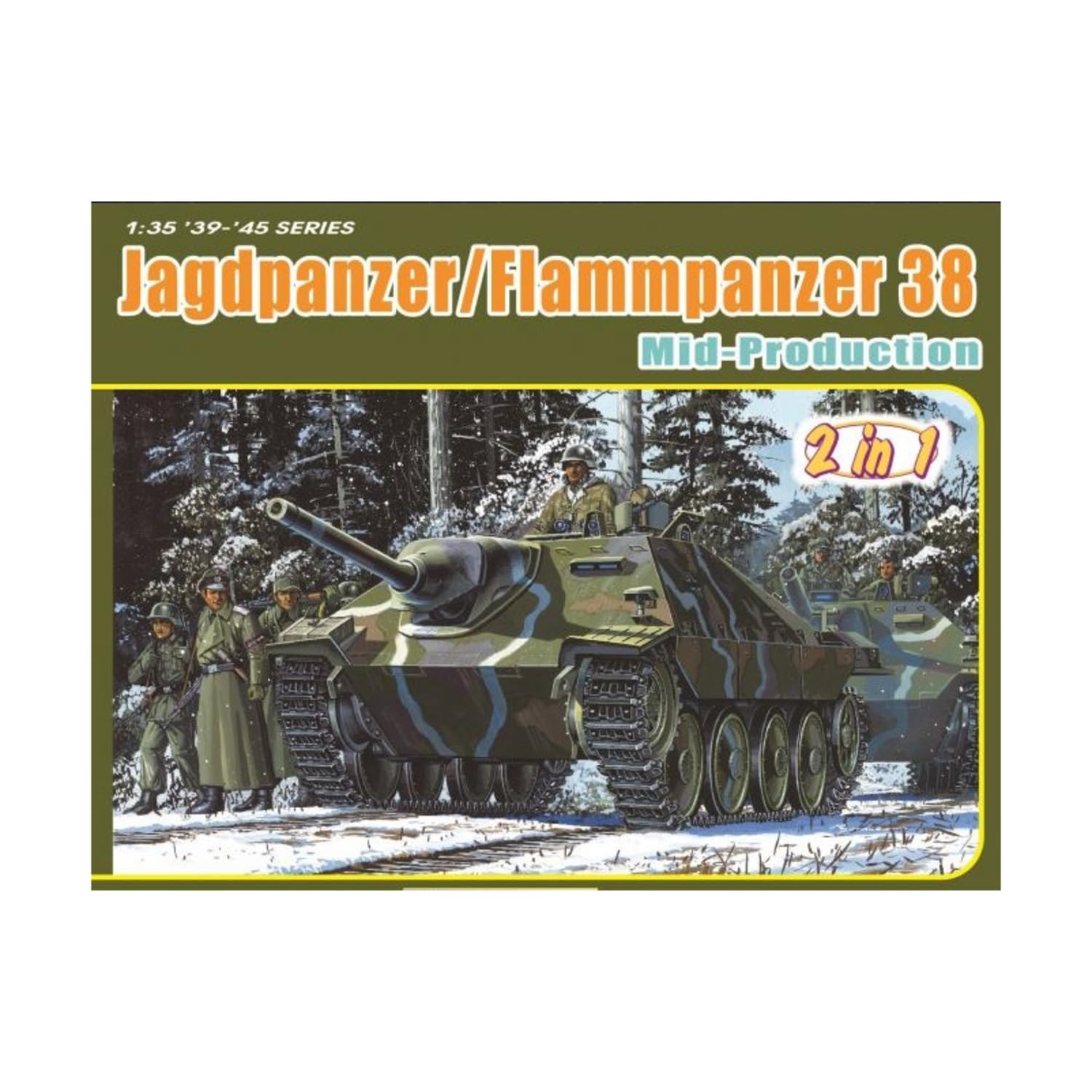 1/35 WW.II German Tank Destroyer/Flare Tank Hetzer, Medium Production Type, 2-in-1 Plastic Model