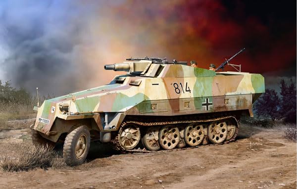 1/35 WW.II German Army Sd.Kfz.251/9 Ausf.D 3.0 inches (7.5 cm) KwK37 (L/24) Mounted on Aluminum Cannons/Figures Included Plastic Model