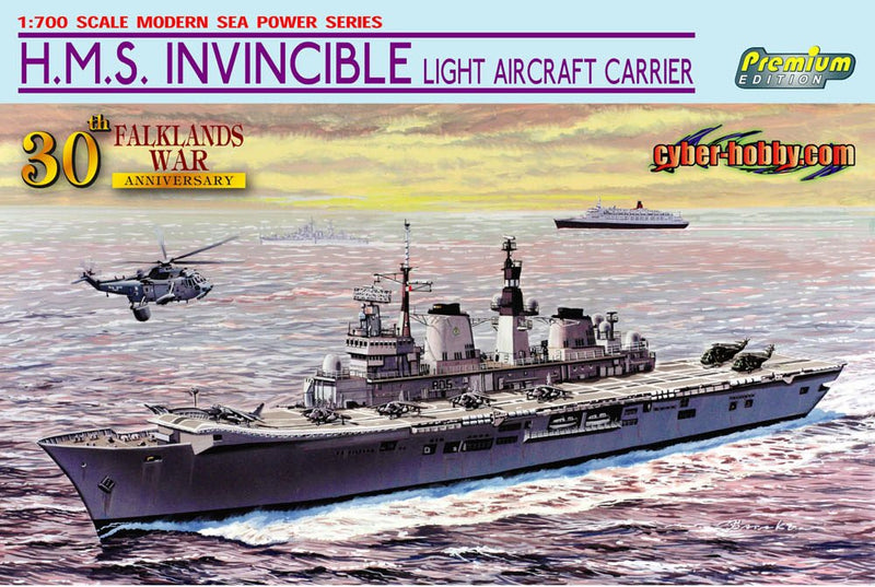 Dragon/CyberHobby 1:700 Scale HMS Invincible Light Aircraft Carrier Model Kit