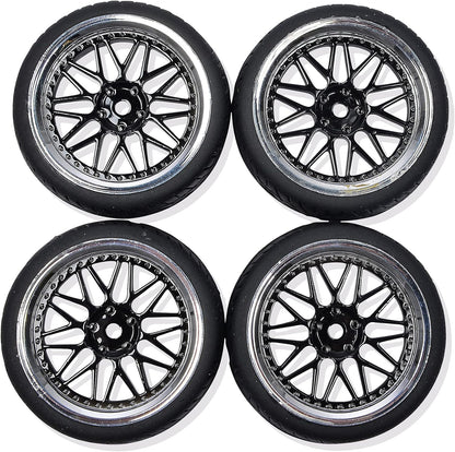 Carson 500900158 1:10 Wheel Y-Design (4) Black/Chrome Model Construction Accessories, Spare Part, Tuning, Tyre Set