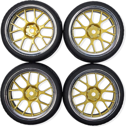 Carson 500900163 1:10 Y-Design2 Wheel (4) Gold/Chrome Model Construction Accessories, Spare Part, Tuning, Tyre Set