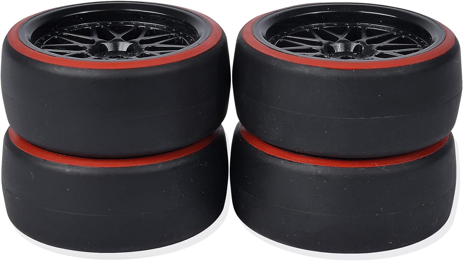 Carson Modellsport Road Complete Y-Spokes Black, red 4 Pieces 500900157 1:10 Drift Wheel (4) Model Construction Accessories, Spare Part, Tuning, Tyre Set