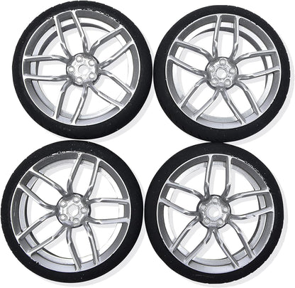 Carson 500900160 1 Wheel 10 Spoke Design (4) Silver Model Building Accessories, Spare Part, Tuning, Tyre Set