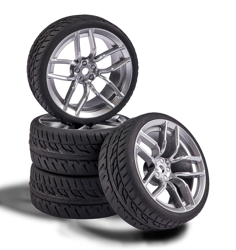 Carson 500900160 1 Wheel 10 Spoke Design (4) Silver Model Building Accessories, Spare Part, Tuning, Tyre Set