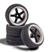 Carson 500900165 1:10 Wheel 5 Sp. Design (4) Black/White-Model Building Accessories, Spare Part, Tuning, tyre Set