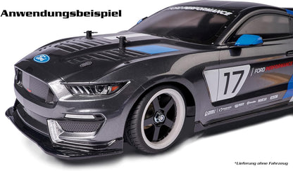 Carson 500900165 1:10 Wheel 5 Sp. Design (4) Black/White-Model Building Accessories, Spare Part, Tuning, tyre Set