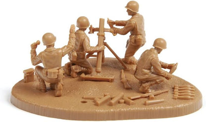 Zvezda -6287-US 81mm Mortar w/Crew, Scale 1/72, Plastic Model Kit, ZS6287