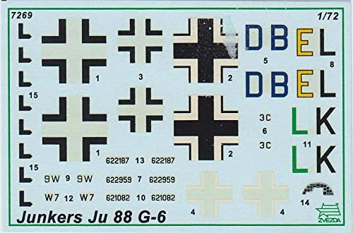 Zvezda Aircraft model kit, night fighter Junkers JU-88G6, WWII period, 500787269, 1:72