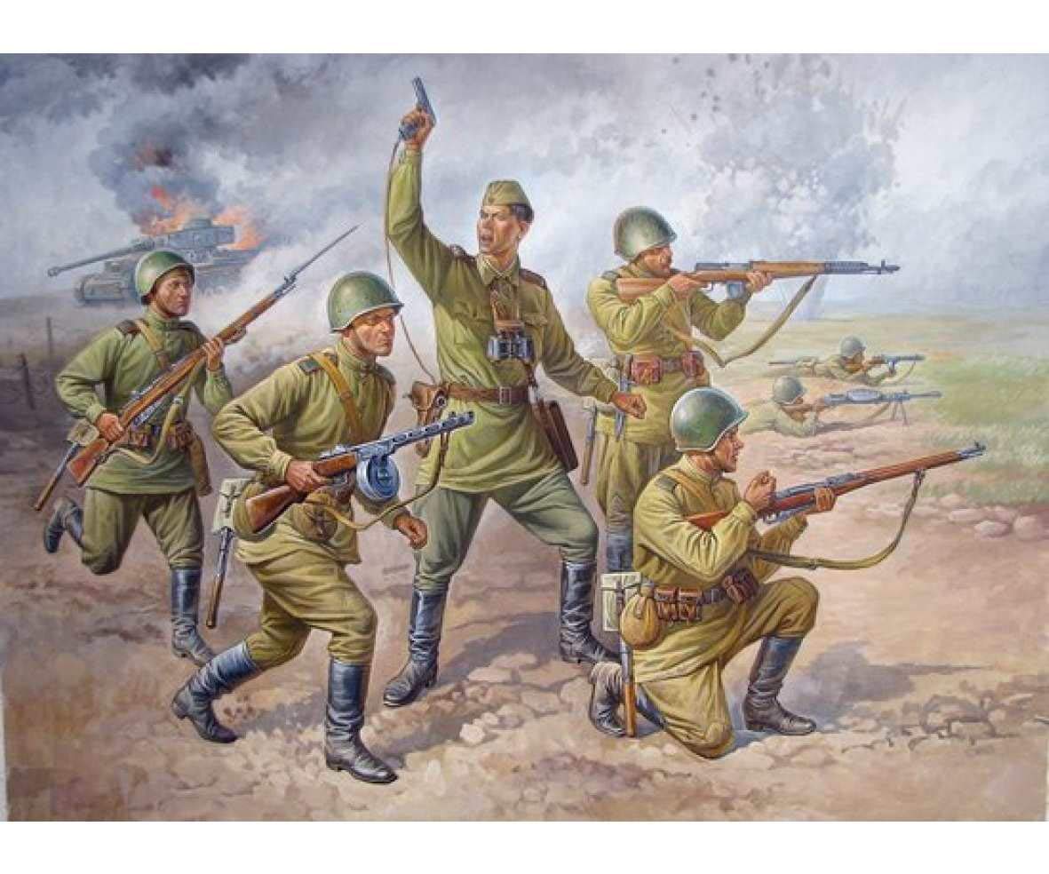 Zvezda 500788077 – 1: 72 WWII Russian Infantry Figures Set