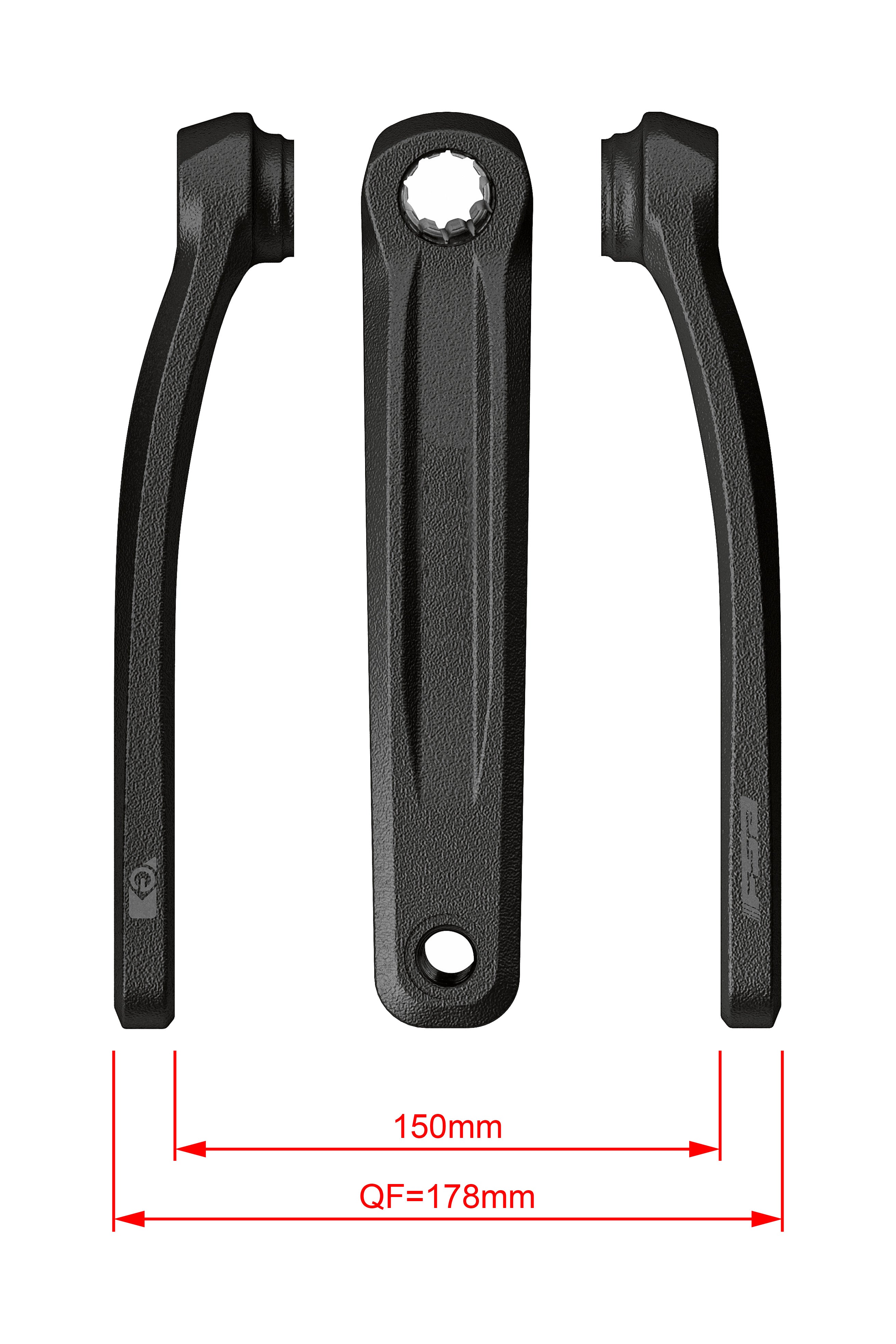 Ebike Chainset CK-320 ISIS 27.5mm Black (155mm)