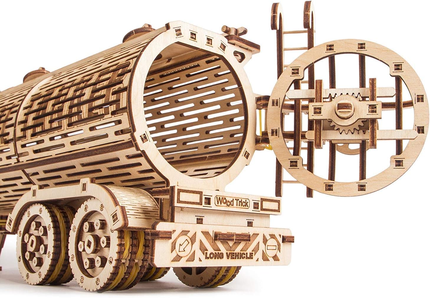 Wood Trick Fuel Tank Trailer Addition for Big Rig Truck, Petrol Trailer for Semi Truck - 3D Wooden Puzzle, Best DIY Toy - STEM Toys for Boys and Girls