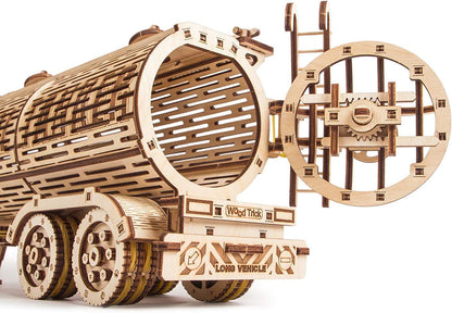 Wood Trick Fuel Tank Trailer Addition for Big Rig Truck, Petrol Trailer for Semi Truck - 3D Wooden Puzzle, Best DIY Toy - STEM Toys for Boys and Girls