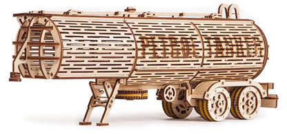 Wood Trick Fuel Tank Trailer Addition for Big Rig Truck, Petrol Trailer for Semi Truck - 3D Wooden Puzzle, Best DIY Toy - STEM Toys for Boys and Girls