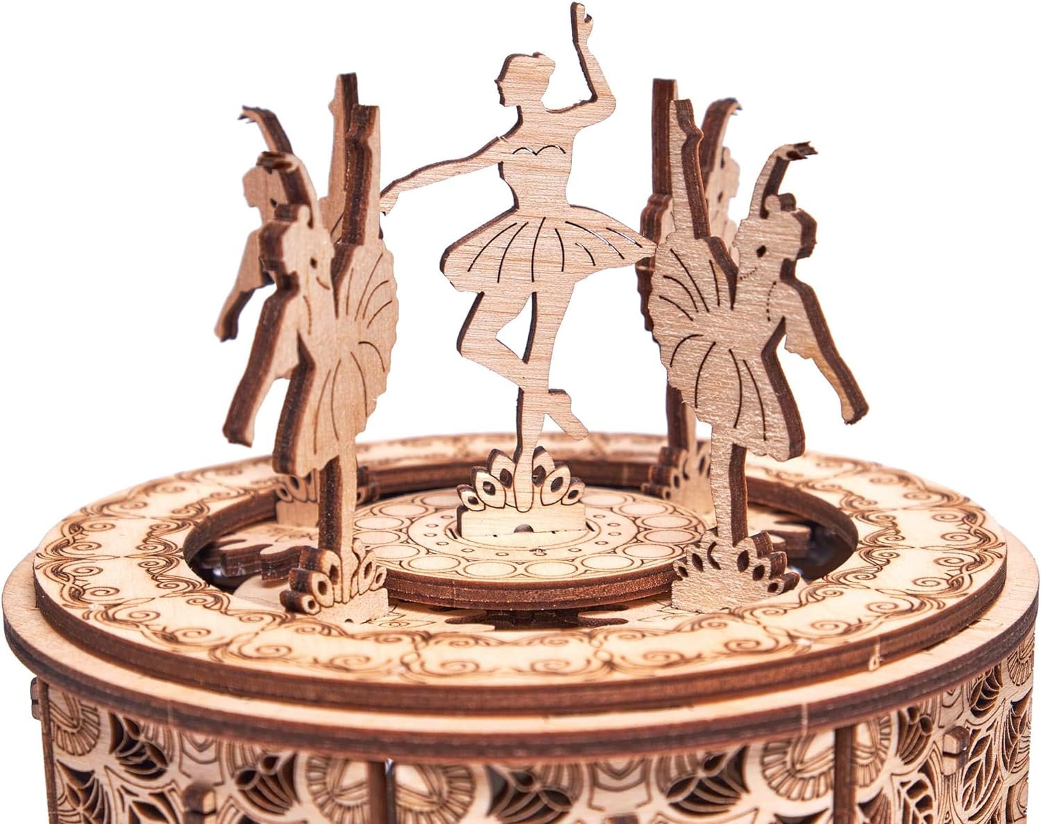 Wood Trick Dancing Ballerina Music Box Kit Swan Lake, DIY Wooden Musical Box Ballerina - 3D Wooden Puzzle, Assembly Model, Brain Teaser for Adults and Kids