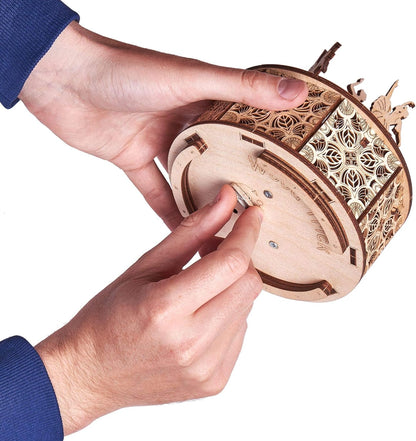 Wood Trick Dancing Ballerina Music Box Kit Swan Lake, DIY Wooden Musical Box Ballerina - 3D Wooden Puzzle, Assembly Model, Brain Teaser for Adults and Kids