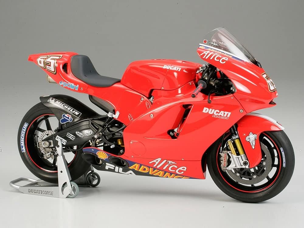 Tamiya- Ducati Vehículo 300014101-1 Desmosedici No. 65 MotoGP´03, réplica Fiel de plástico, Manualidades, Kit de Modelo, Montaje, sin Pintar, Multicolor, 1:12 (14101