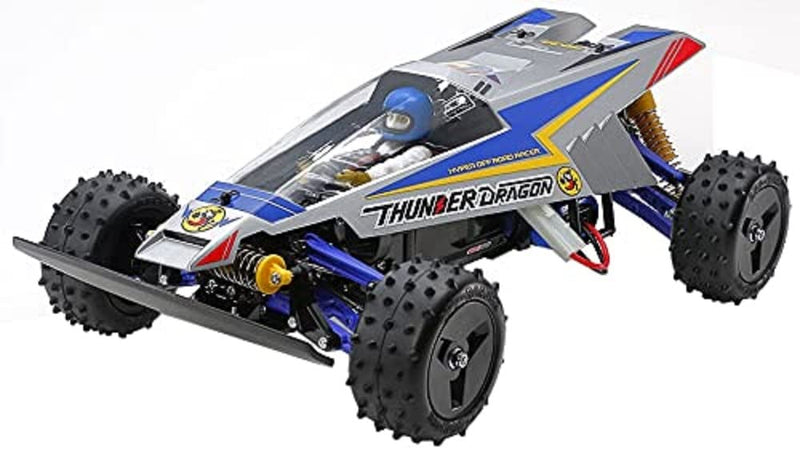 TAMIYA 47458 1:10 RC Thunder Dragon (2021) 4WD PB - Remote Controlled Car, Vehicle, Model Building, Kit for Assembly, Hobby, Crafts, Multicoloured