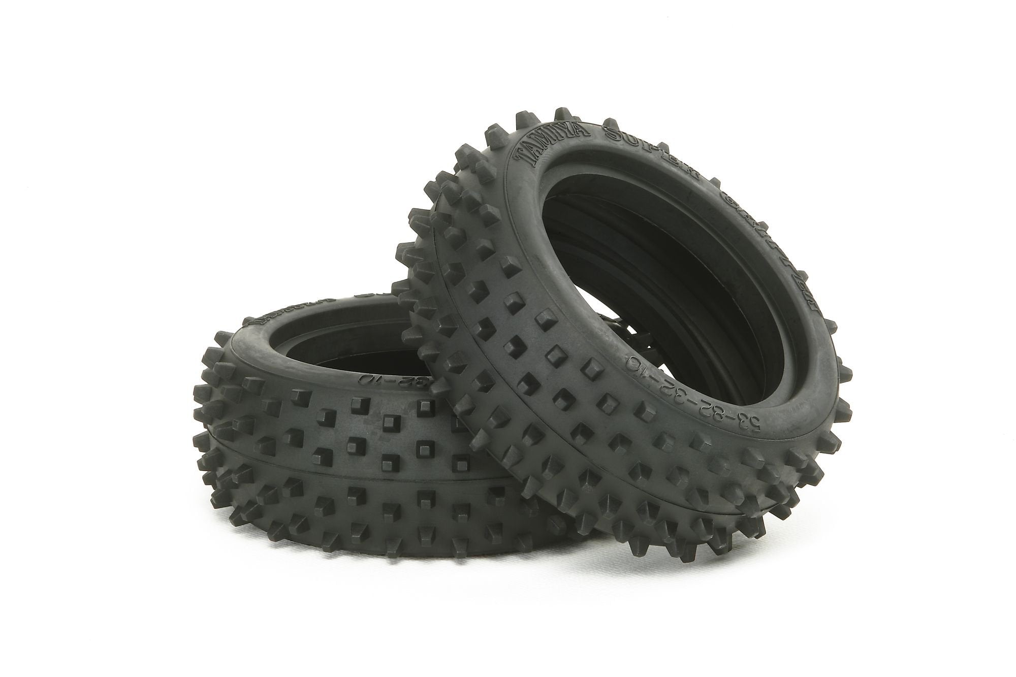 Tamiya 300053088 - DF-02 Square-Spike Front Tyres 60/24, Pack of 2