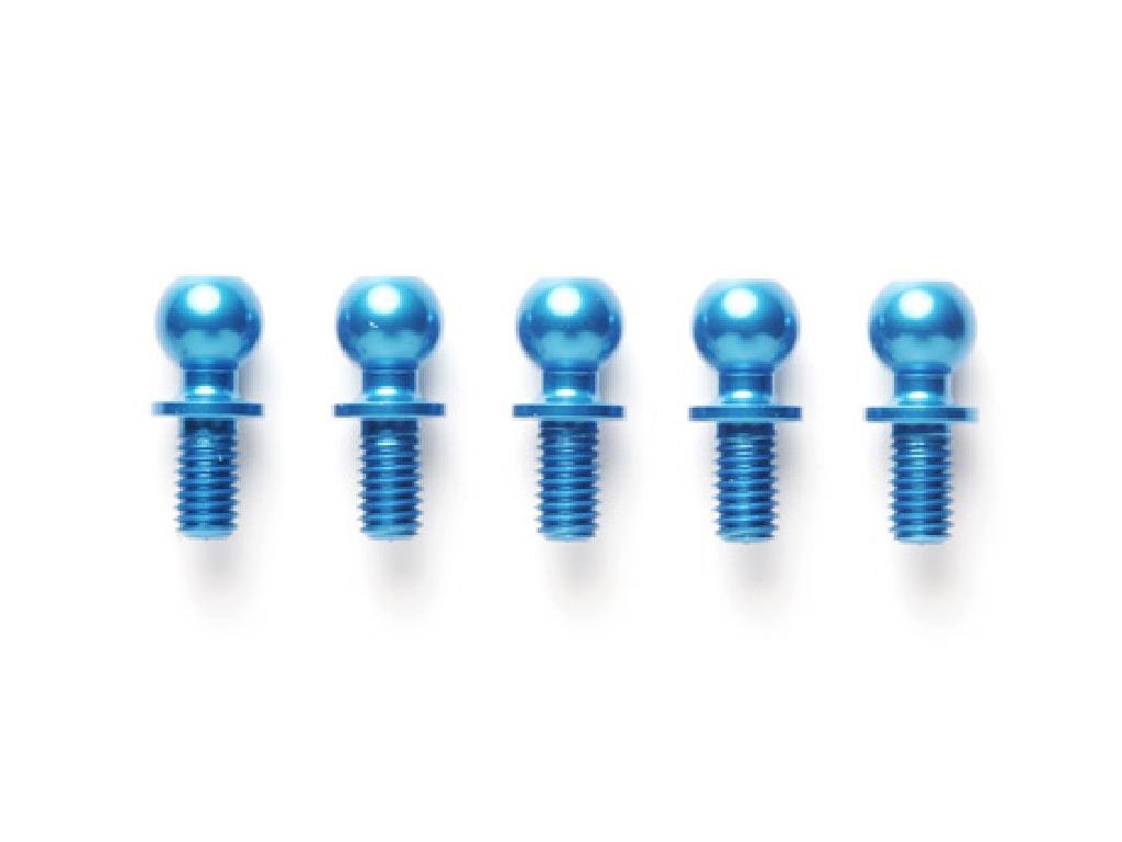 TAMIYA 300053906 - DB-01 Aluminium Ball Head, 5 x 5 mm, Pack of 5, Blue Anodised