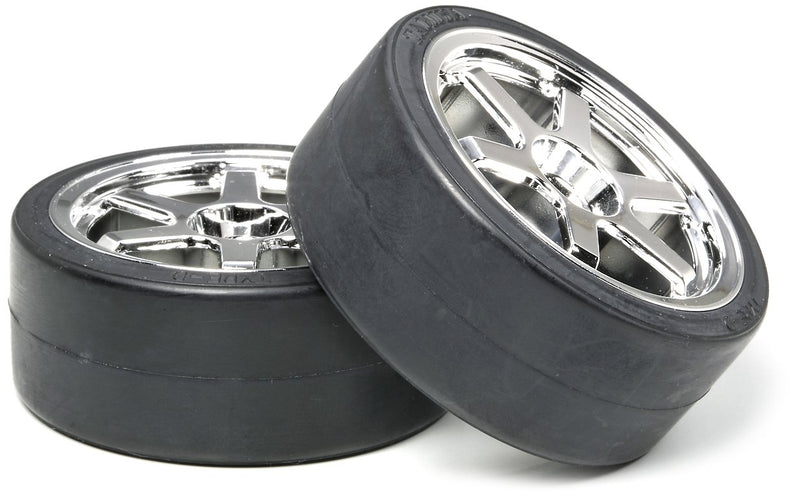 6-Spoke Wheels w/Drift Tires (2) 26mm (Japan Import