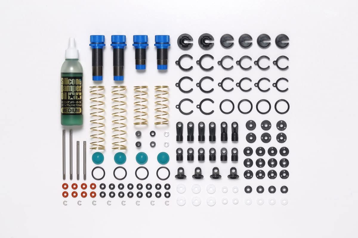 Tamiya 54993 TT-02B/DF-03 Aluminium Oil Damper Set (2+2) Part Model Making Accessories for RC Vehicle/Remote Control Car, Multicoloured