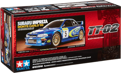 Tamiya 58632 – 1:10 RC Subaru Impreza MC 99 TT-02 Model Car & 300053068 Electric Motor 540 Sport Tuned + Electric Motor 540 Sport Tuned