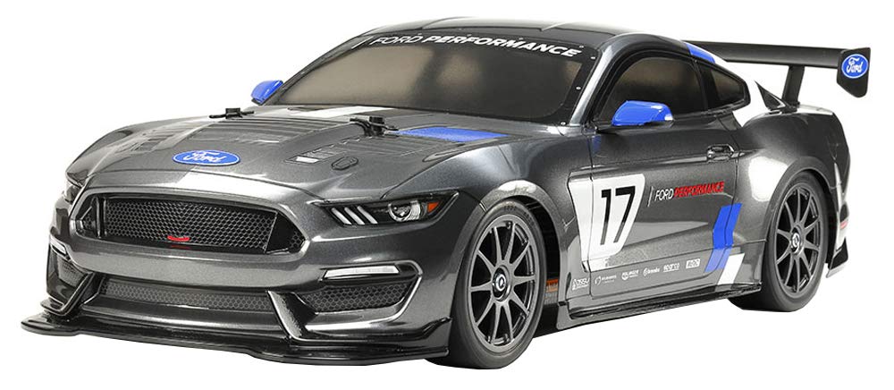TAMIYA Ford 58664 1:10 RC Mustang GT4 TT-02 Remote Controlled Car/Vehicle Model Building Kit Hobby Assembly, Grey Single