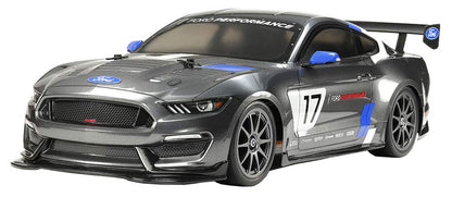 TAMIYA Ford 58664 1:10 RC Mustang GT4 TT-02 Remote Controlled Car/Vehicle Model Building Kit Hobby Assembly, Grey Single