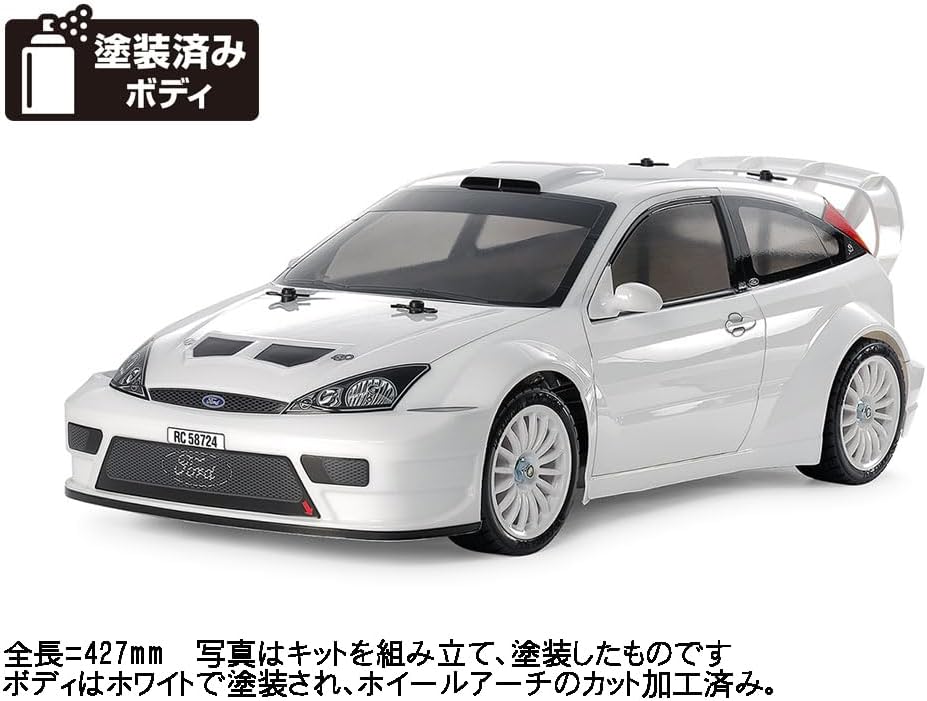 TAMIYA 58724 1:10 Ford Focus RS Custom TT-02-Remote Controlled Car, Vehicle, Model Building, Assembly, Hobby, Kit, RC Gift