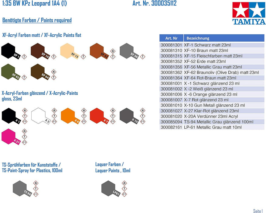 Tamiya - Maqueta de Tanque Escala 1:35 (300035112