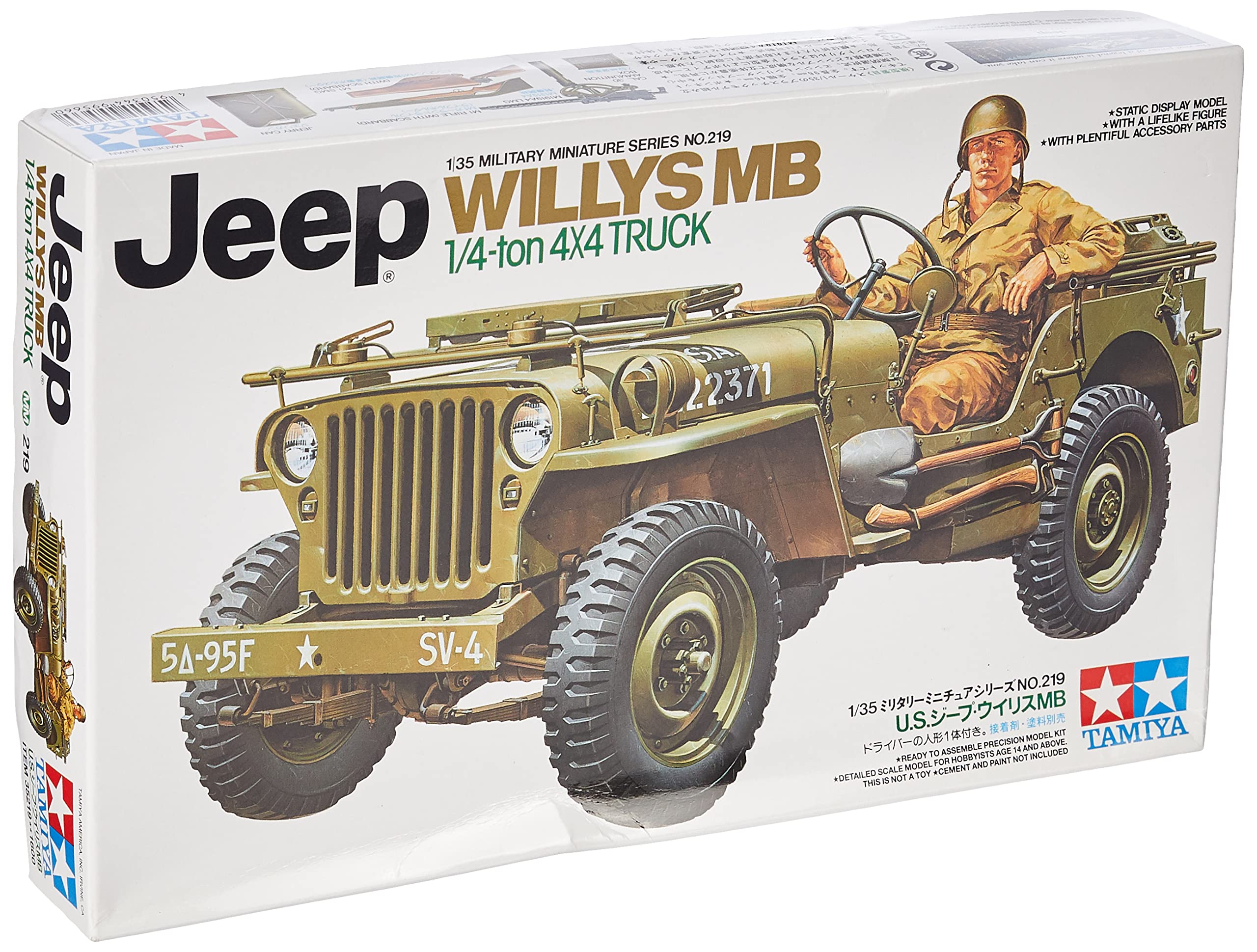 Tamiya - 35219 - Model - Jeep Willys 1/4 Ton - Scale 1:35, Brown, Black