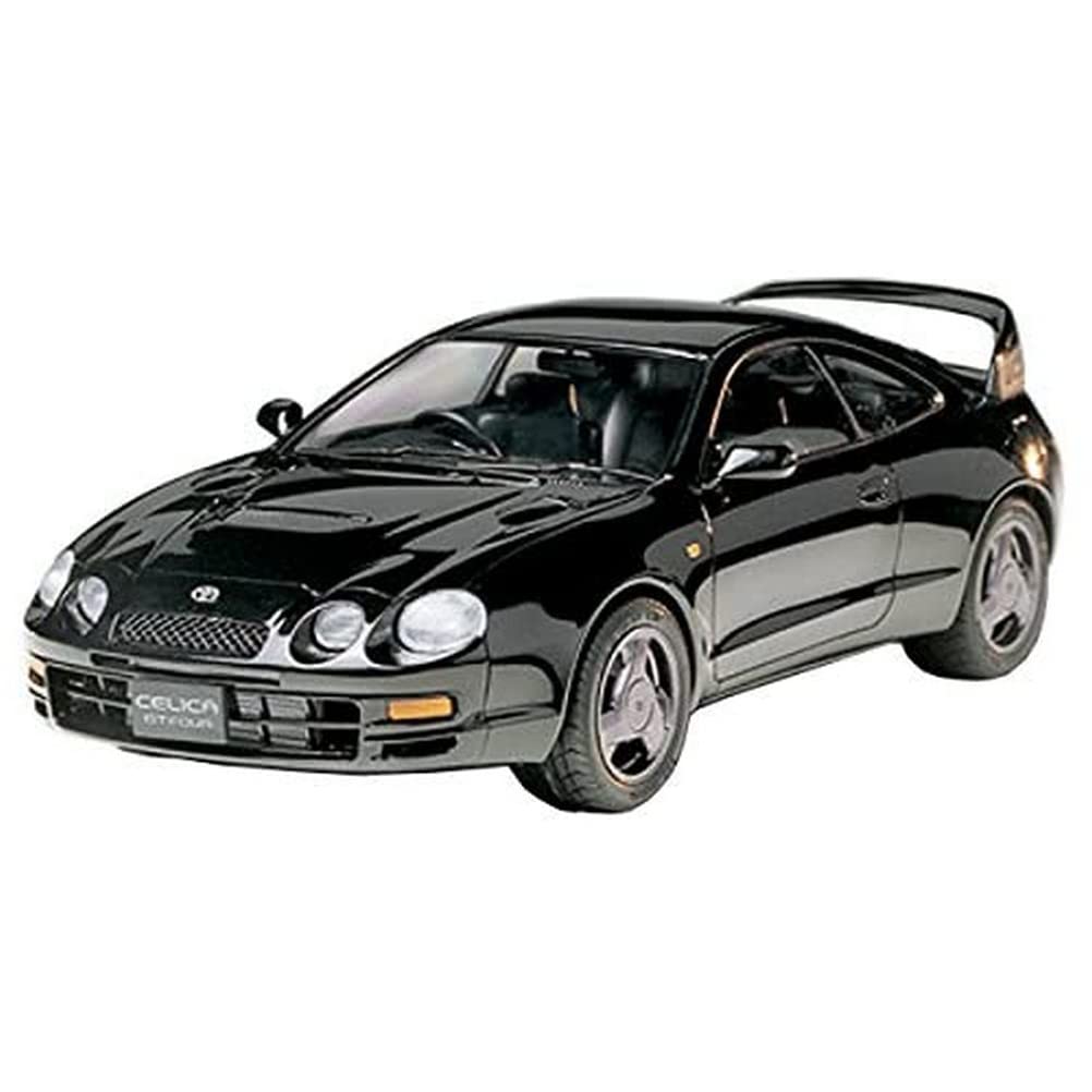 TAMIYA Toyota Vehicle 24133 1:24 Celica GT-Four-Faithful Replica, Making, Plastic, Crafts, Hobby, Gluing, Model kit, Assembly, unpainted, Black, Mittel