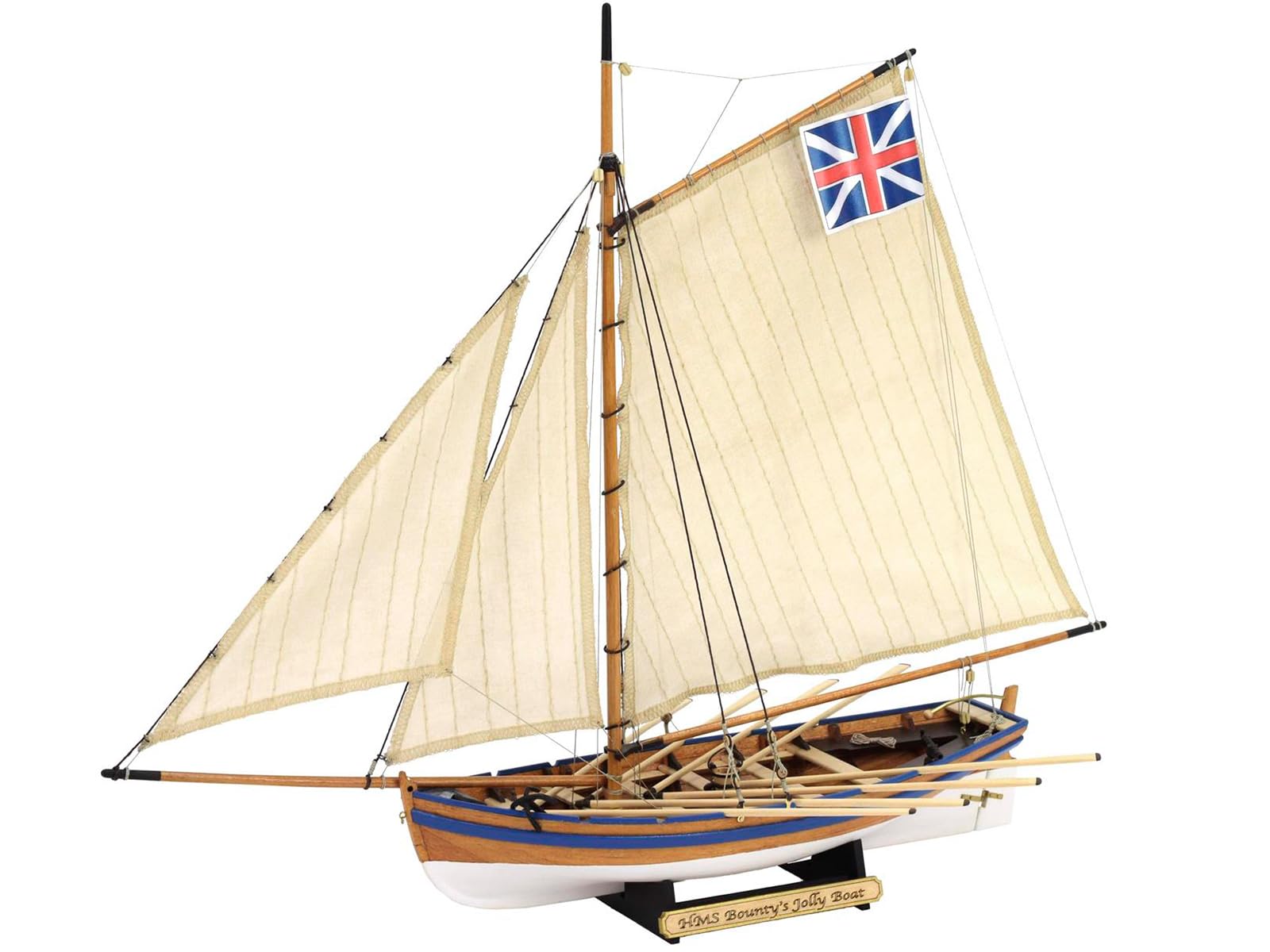 Artesanía Latina - Schiffsmodell aus Holz - Britische Zusätzlichboot Großsegler, HMS Bounty (Jolly Boat) - Model 19004N, Scale 1:25 - Modelle zu Bauen – Anfängerniveau