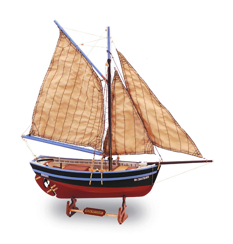 Artesanía Latina 19007. Wooden Ship Model French Fishing Boat Bon Retour 1:25 Scale. Modeling Kit to Be Built