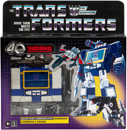 The Transformers Retro G1 figurine Decepticon Communicator Soundwave with Laserbeak & Ravage 18 cm
